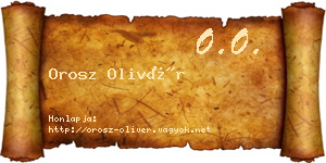 Orosz Olivér névjegykártya
